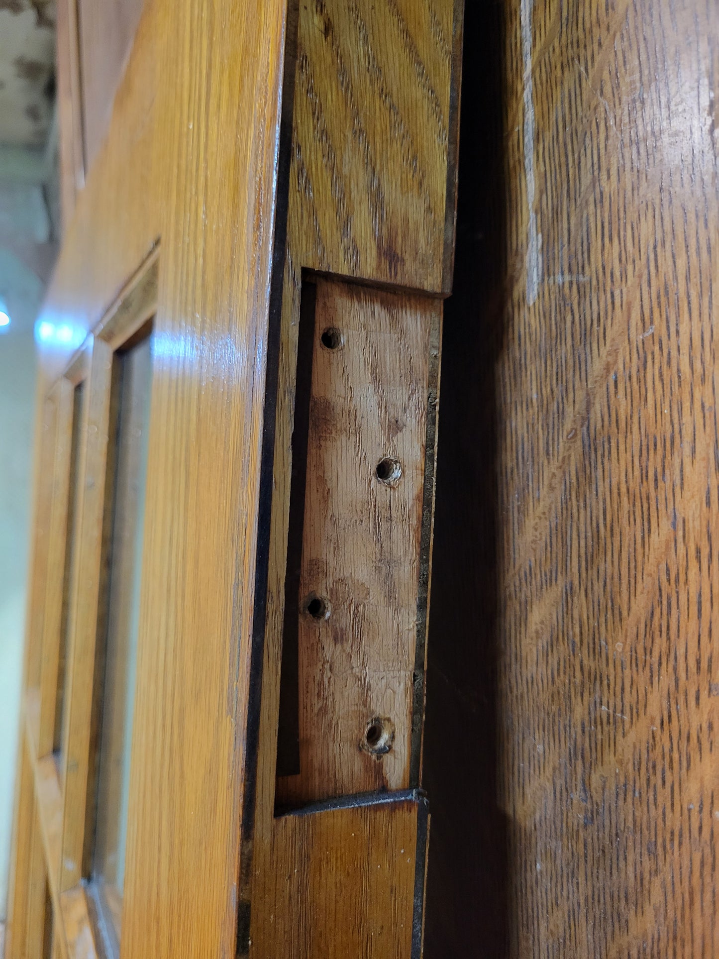 36" Vintage Wood Door with Glass, Vintage Glass and Wood Door, #3