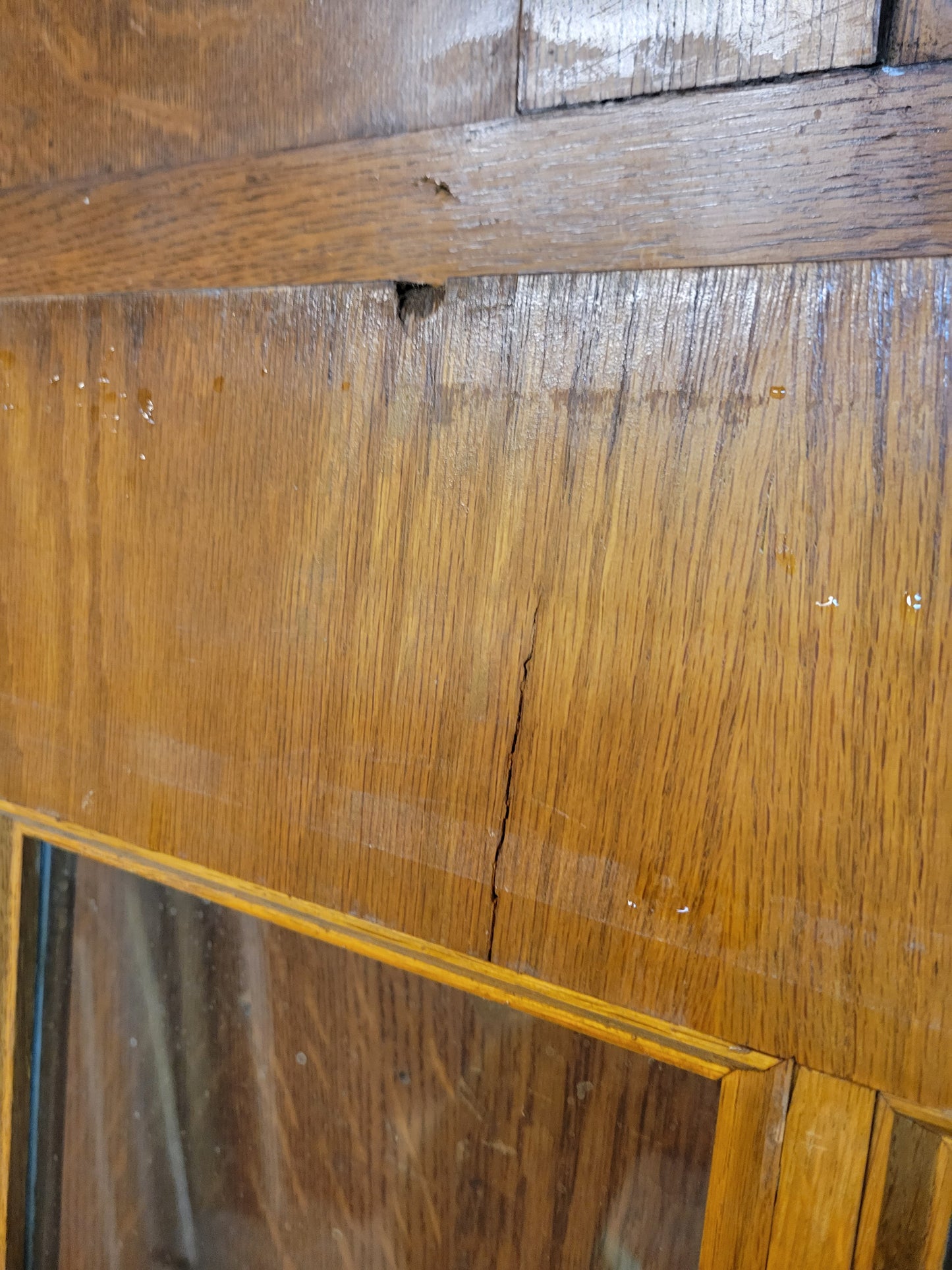Vintage 36" Wide Classroom Door, Oak and Glass Large Door #4