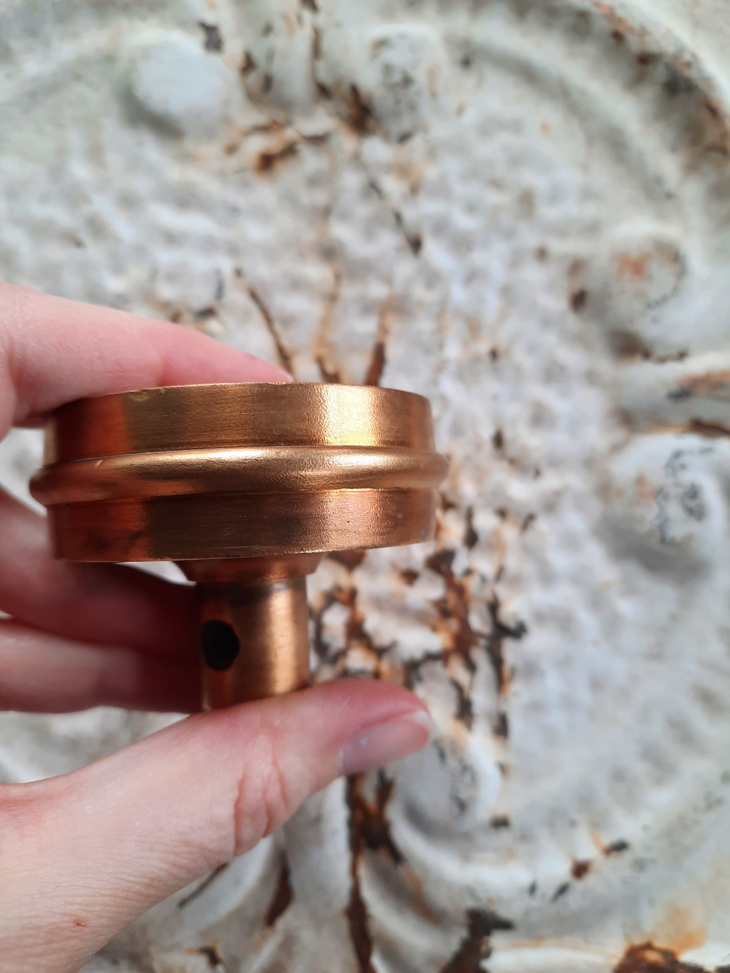 Royal Pattern Doorknob by Kenton, Ornate Bronze Antique Doorknob