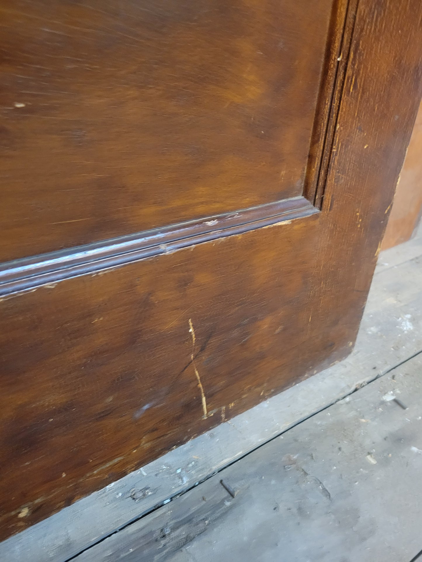 24" Narrow Vintage Swinging Door with Window, Wood and Glass Butler Style Door
