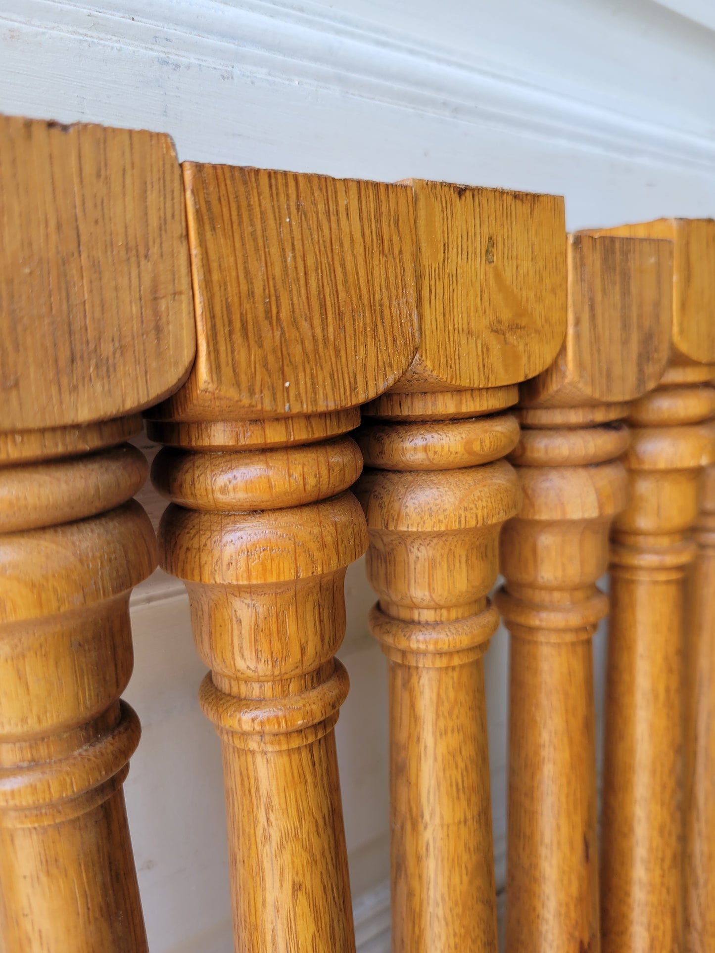 Set of 8 Antique Wood Staircase Spindles, 8 Matching Stair Balusters