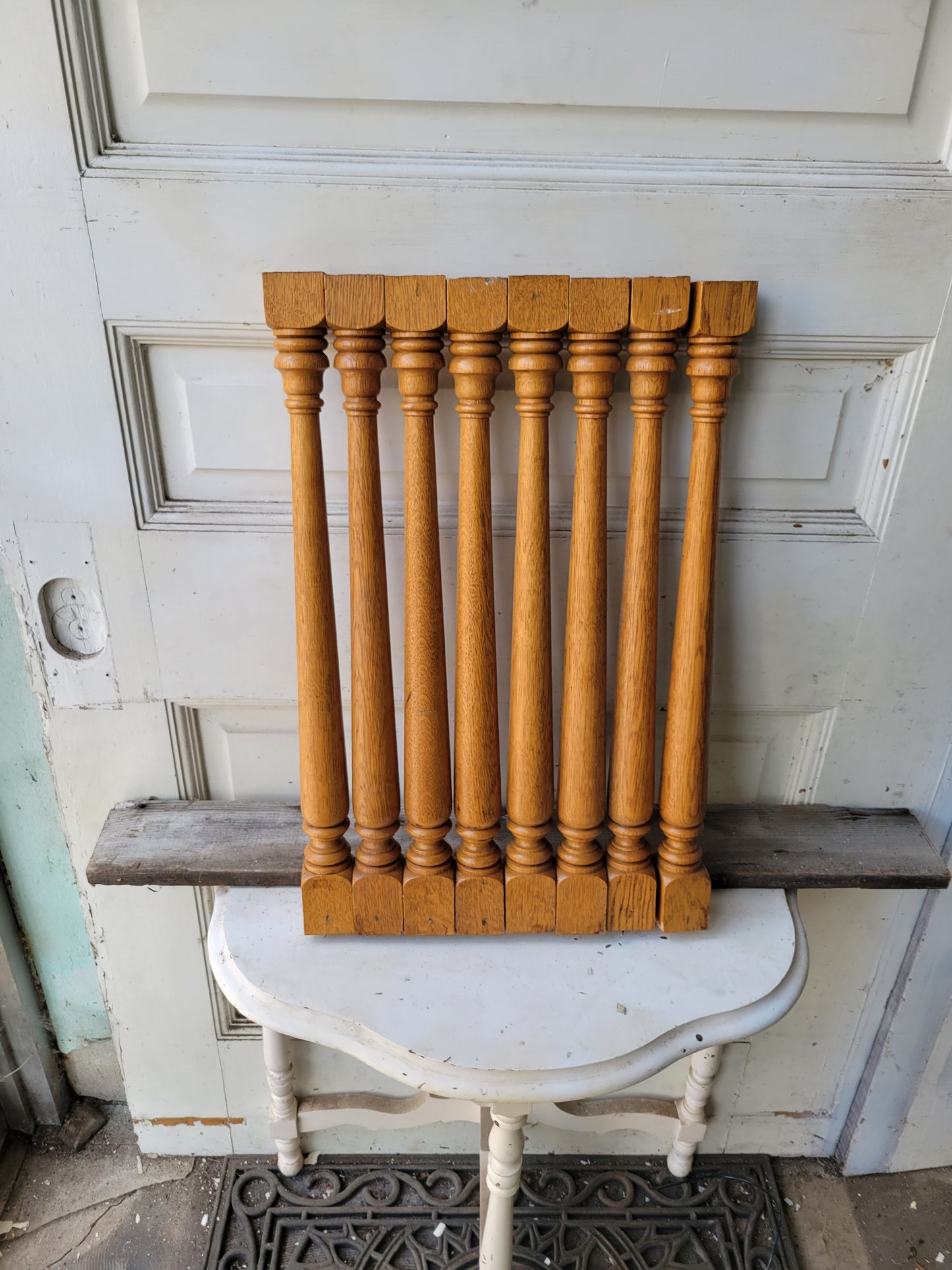 Set of 8 Antique Wood Staircase Spindles, 8 Matching Stair Balusters