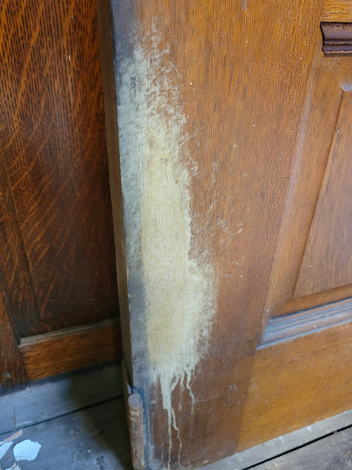 32" Tall Antique Six Paneled Door, Quarter Sawn Victorian Era Interior Door