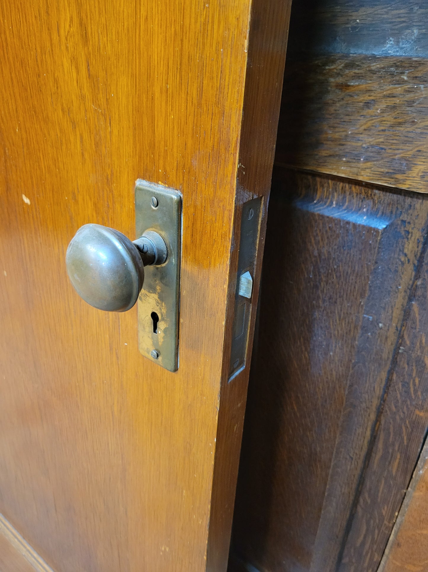 34" Large Vintage Two Panel Door, Wide Two Panel 1900s Pine Interior Door