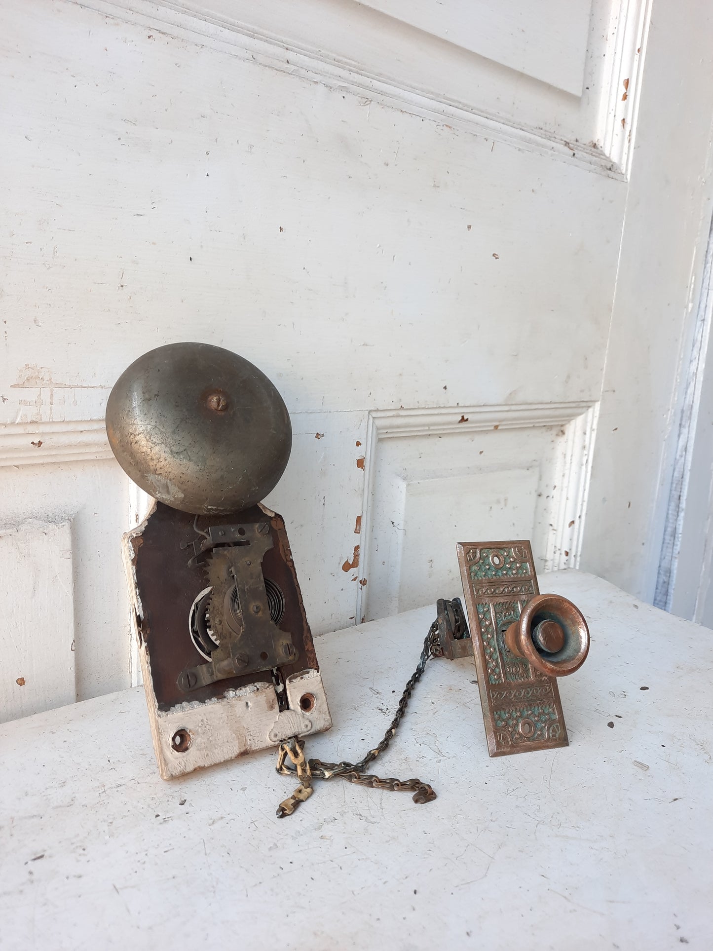 Antique Push Button Doorbell, Victorian Era Ornate Working Doorbell