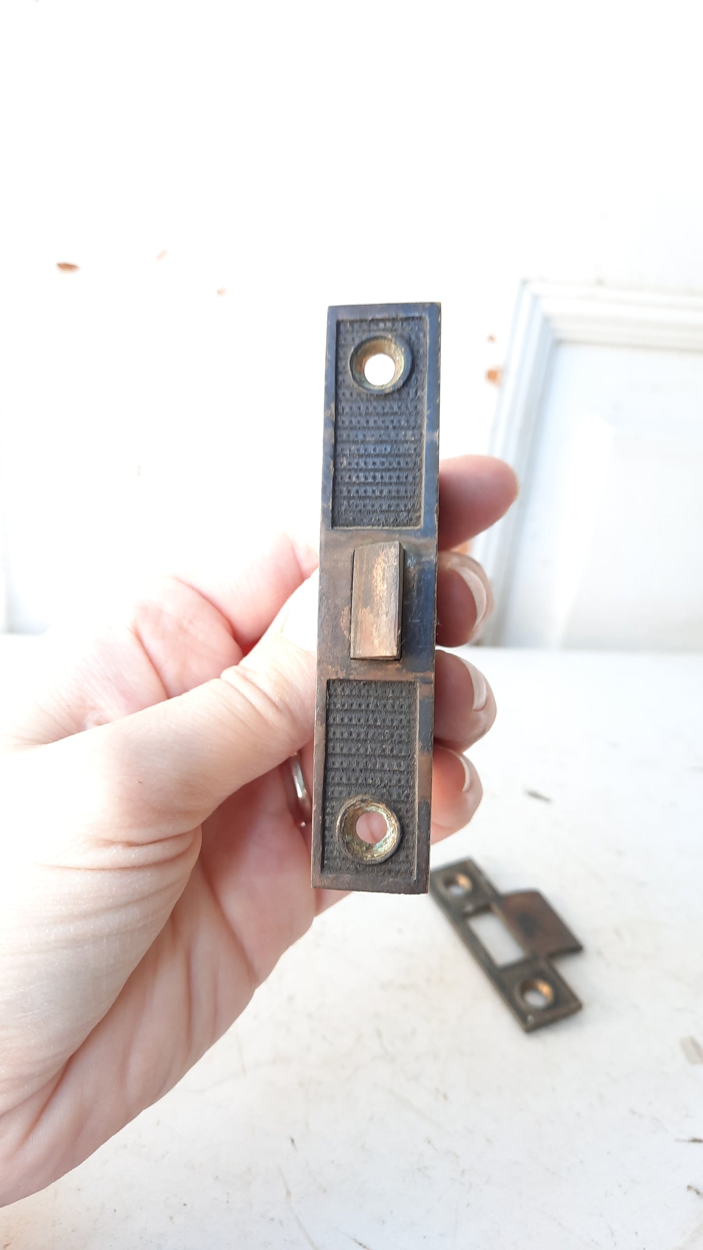 Closet or Cabinet Door Latch Set, Small Bronze Lever Handle set with Mortise Lock