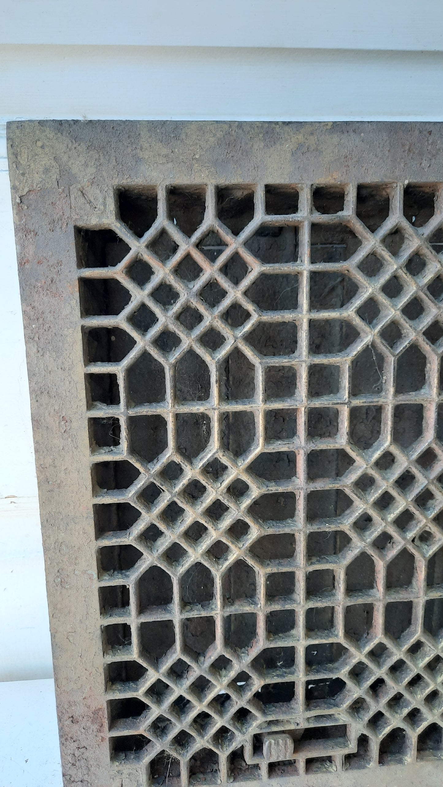 10 x 14 Working Inch Cast Iron Vent Cover, Small Victorian Era Heat Vent Grate #111004