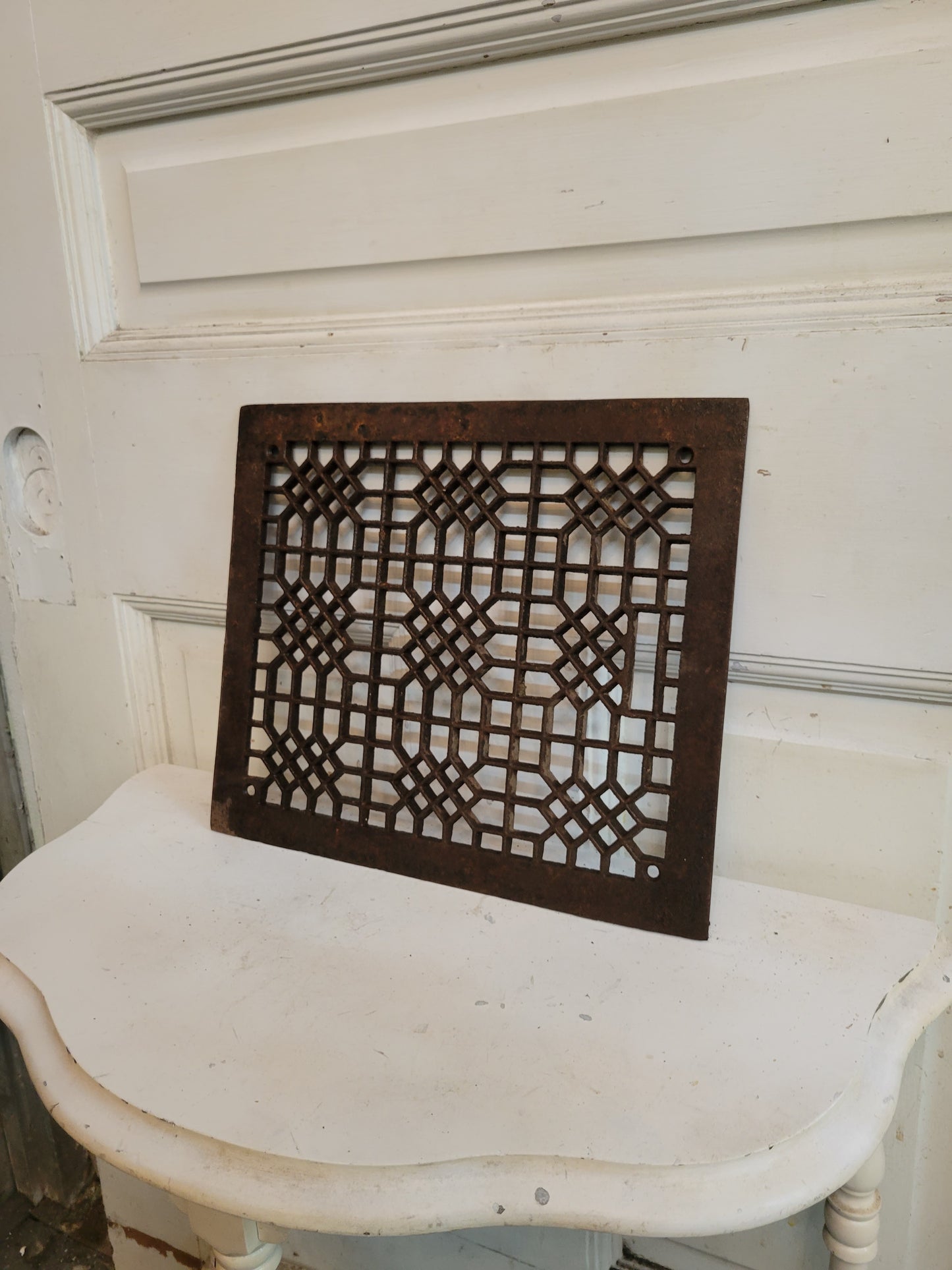 12 x 14 Inch Antique Cast Iron Vent Cover, Metal Floor Register #122903