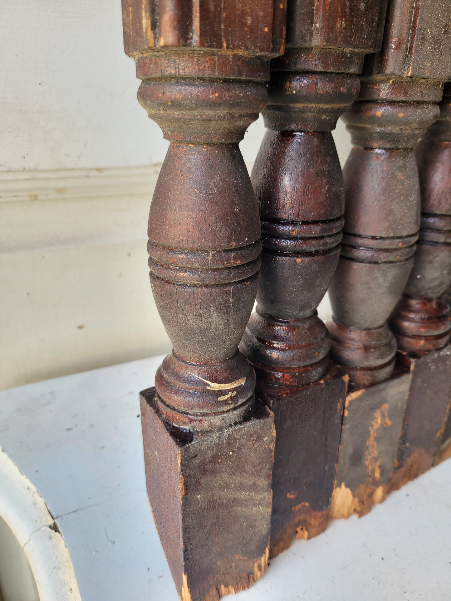 Set of 10 Antique Square Spindles, Victorian Staircase Spindle Set, Balusters #012806