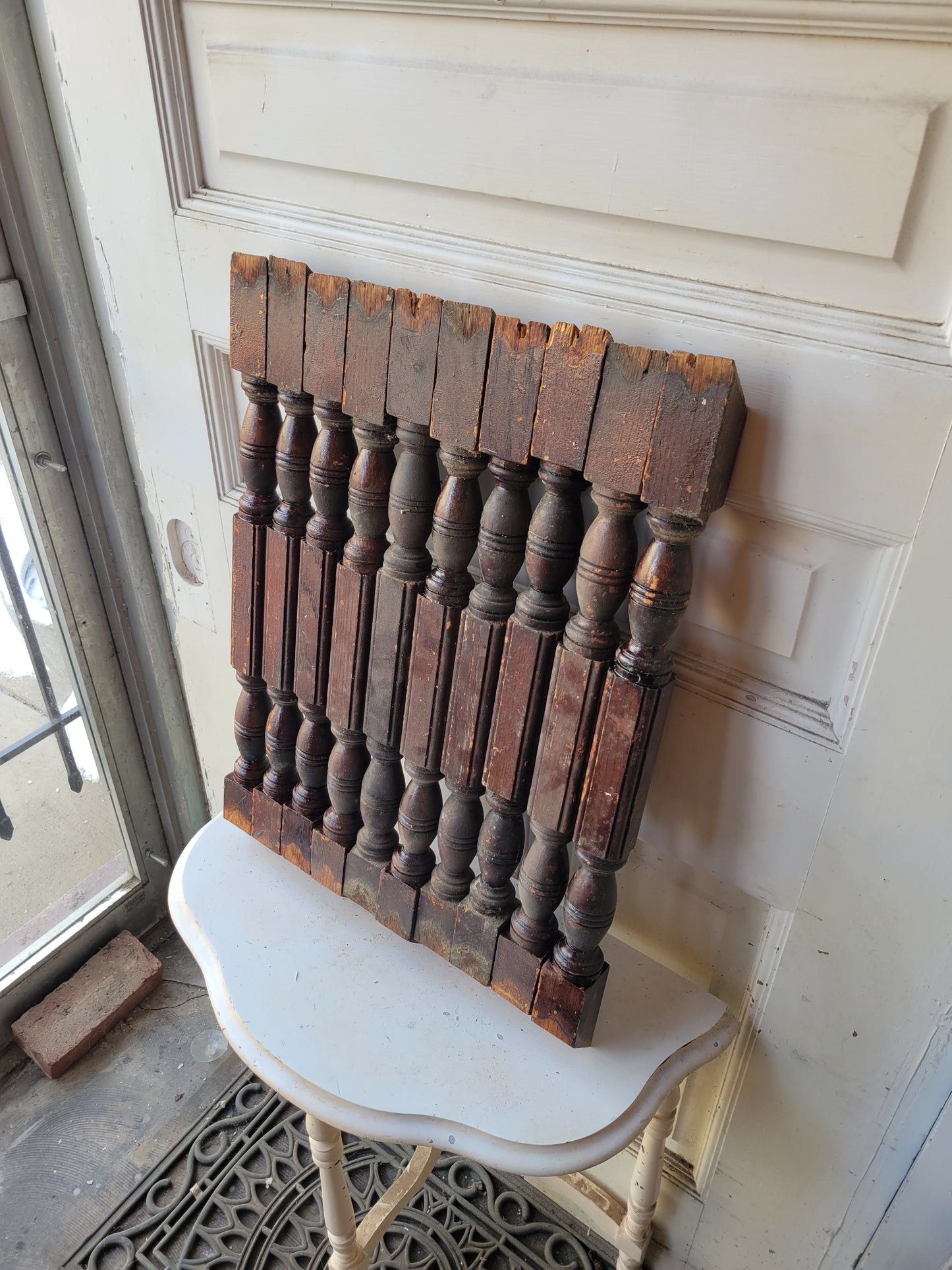 Set of 10 Antique Square Spindles, Victorian Staircase Spindle Set, Balusters #012806