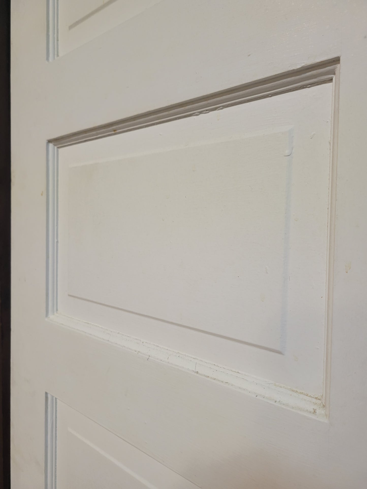 48" Wide Antique White Five Panel Doors, Narrow Set of Solid Wood Double Doors #2