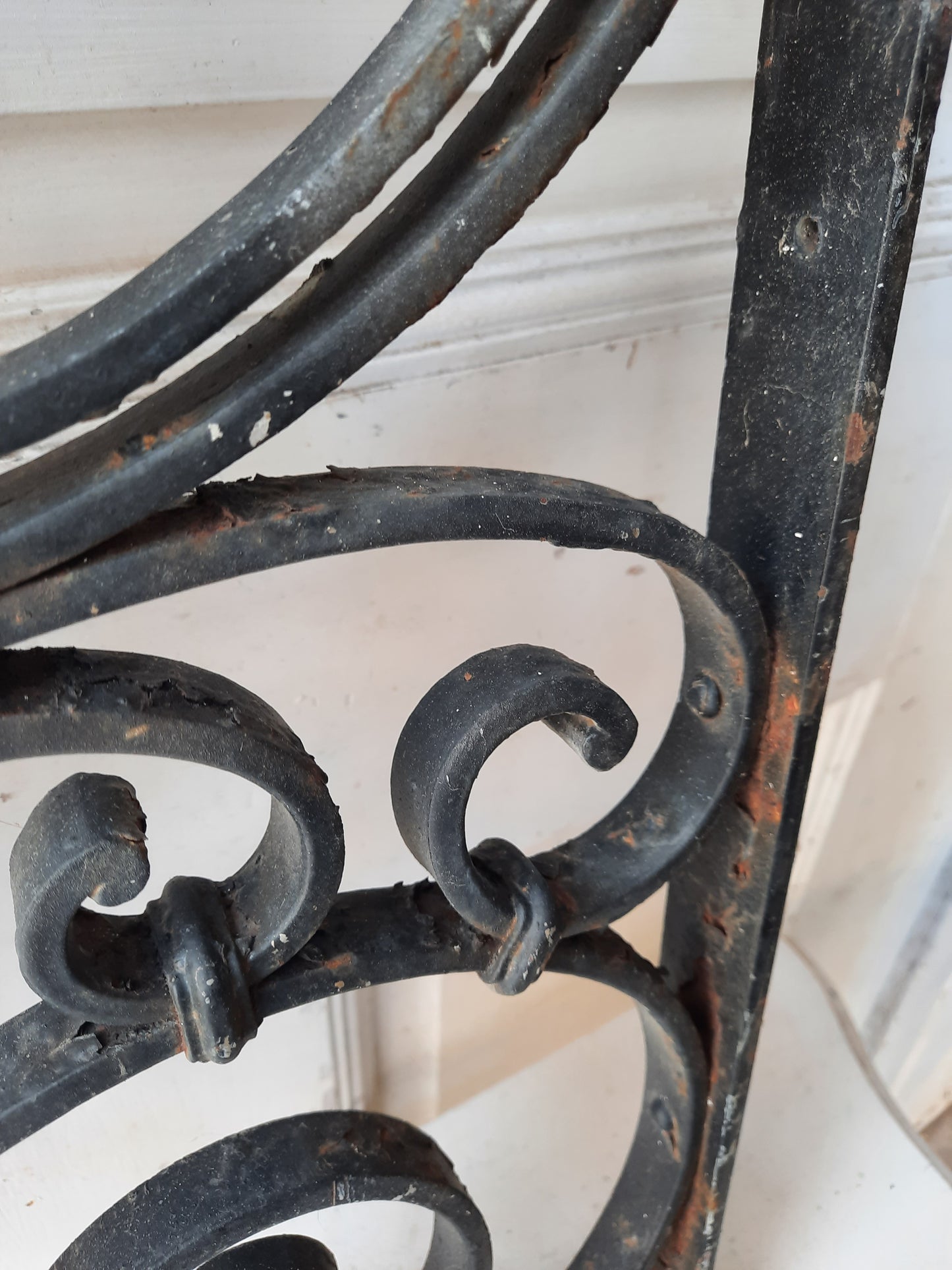Antique Wrought Iron Decorative Panel, Scroll Wrought Iron Screen Cover