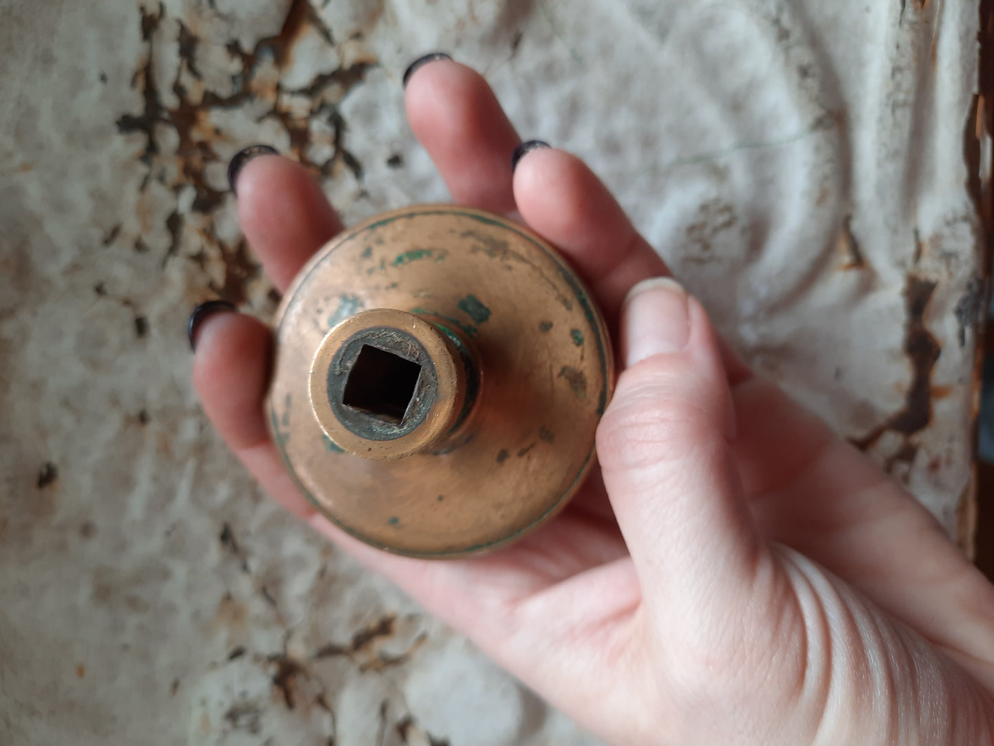 Woven Design Antique Bronze Doorknob, Corbin Bronze Ribbed Design Door Knob