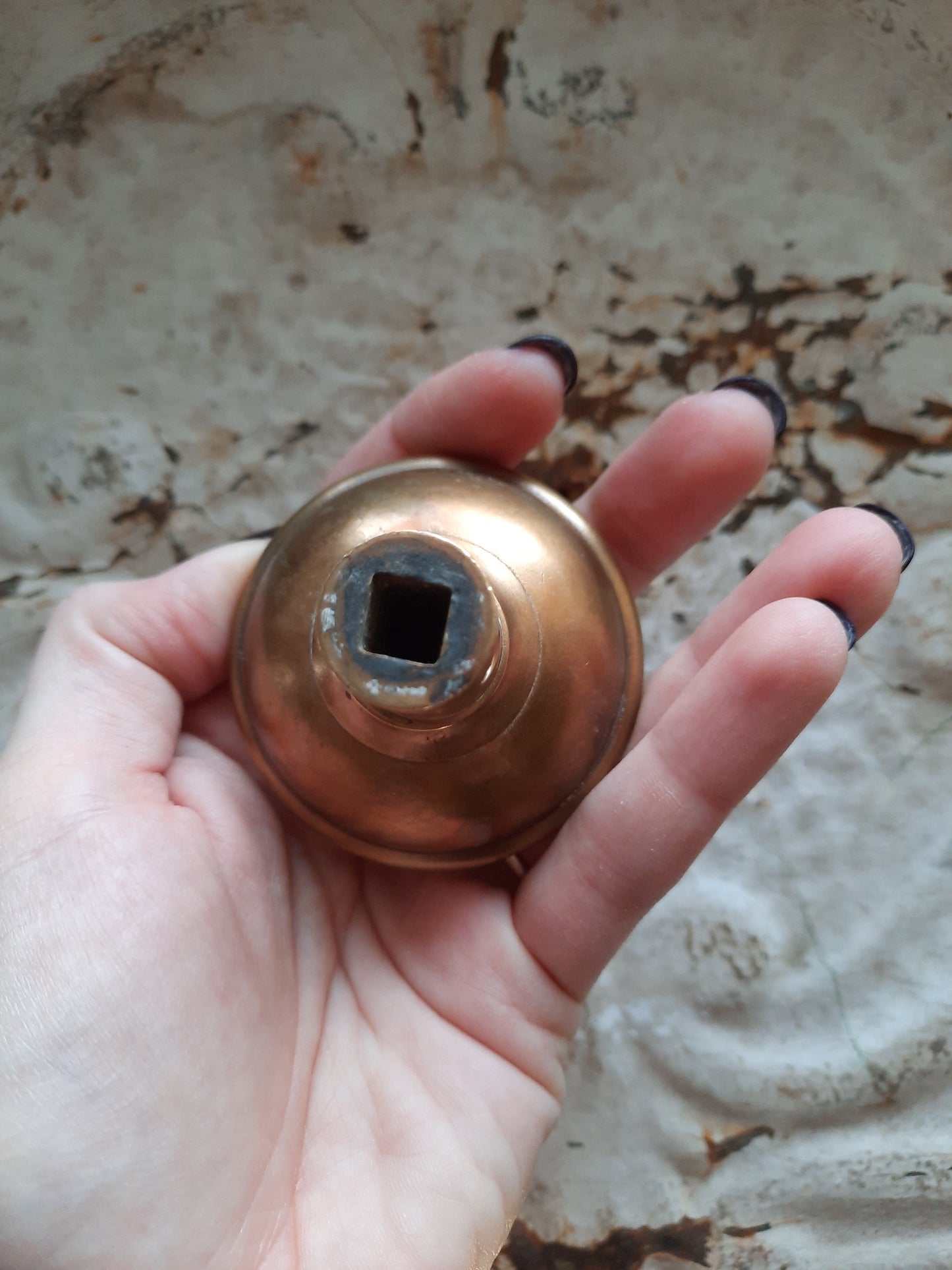 Baltic Pattern Bronze Doorknob , Antique Ornate Door Knob by Barrows ca. 1900