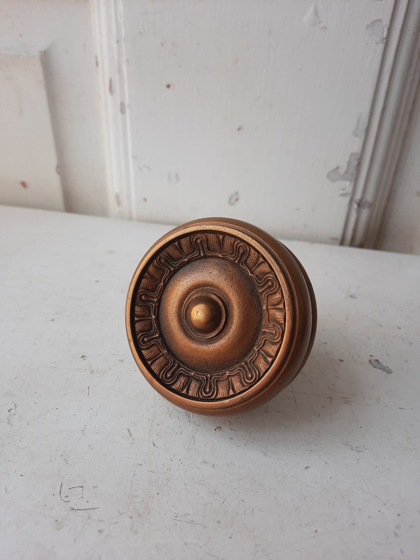 Genoa design by Corbin Large Entry Size Door Knob, Antique Large Bronze Doorknob for Front Door