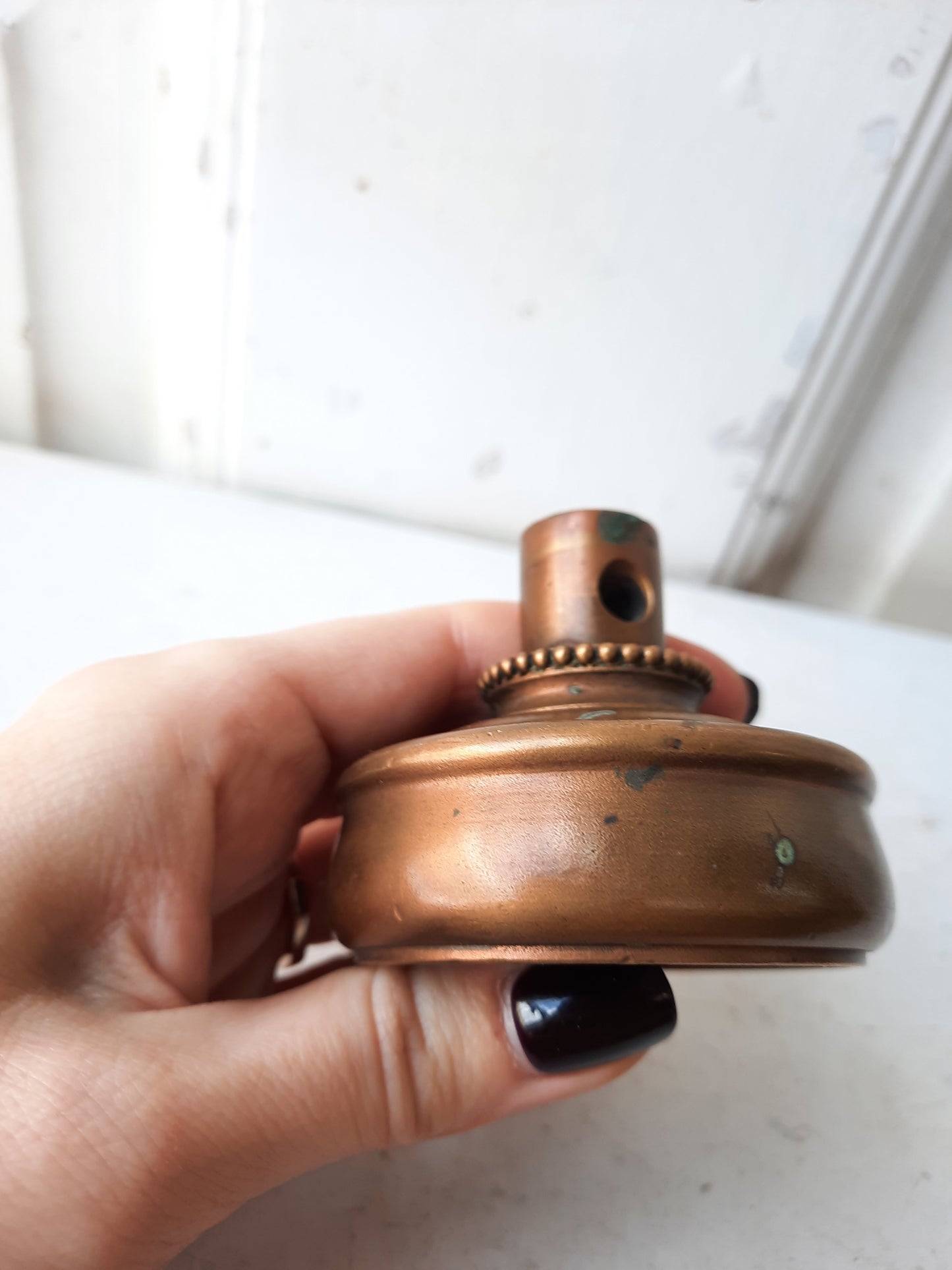 Genoa design by Corbin Large Entry Size Door Knob, Antique Large Bronze Doorknob for Front Door