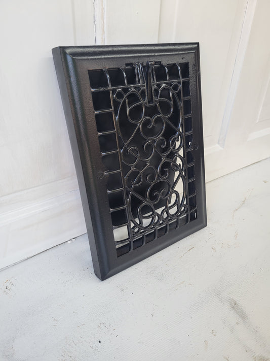 Baseboard 10 x 14 Antique Cast Iron Fancy Vent Cover, Floor Register Cover #052905