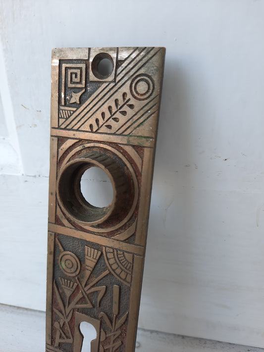 Eastlake Bronze Door Backplate, Antique Fancy Door Knob Escutcheon