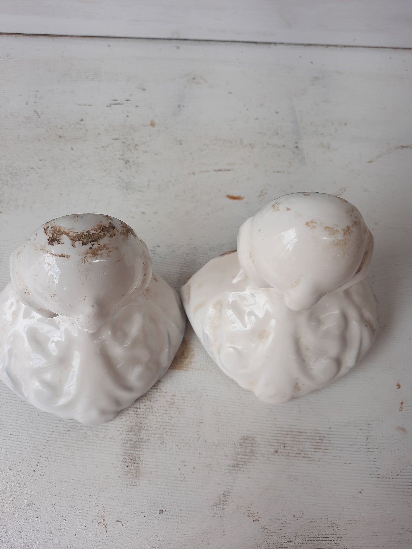Antique Pair of Cast Iron and Porcelain Ball and Claw Design Bathtub Feet #070102