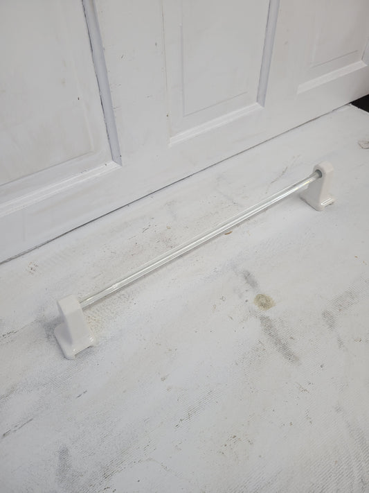 21" Antique Glass Towel Bar, Porcelain and Glass Vintage Bathroom Towel Rack #070301