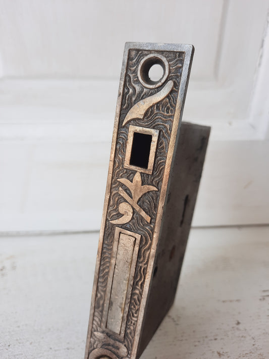 Ornate Antique Pocket Door Mortise Lock, Rolling Door Lock Working Condition