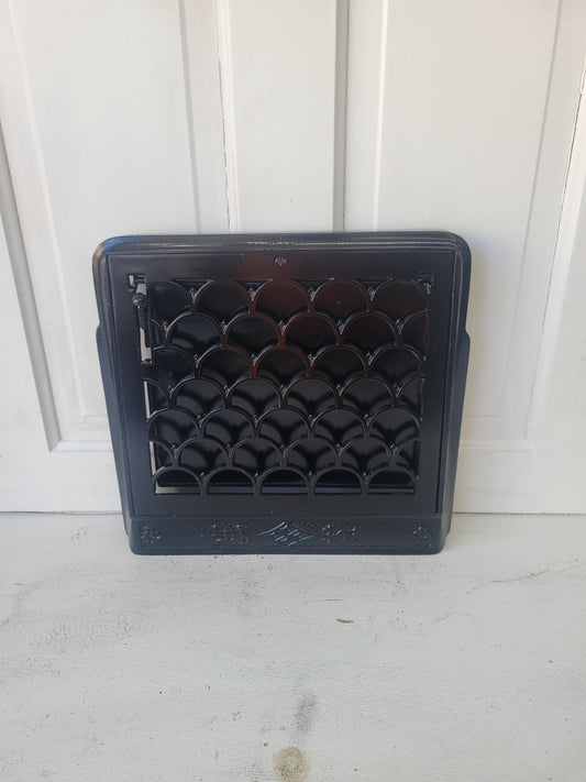 Fish Scale Cast Iron Baseboard Vent, Antique Angled Vent Cover with Louver Back #071401