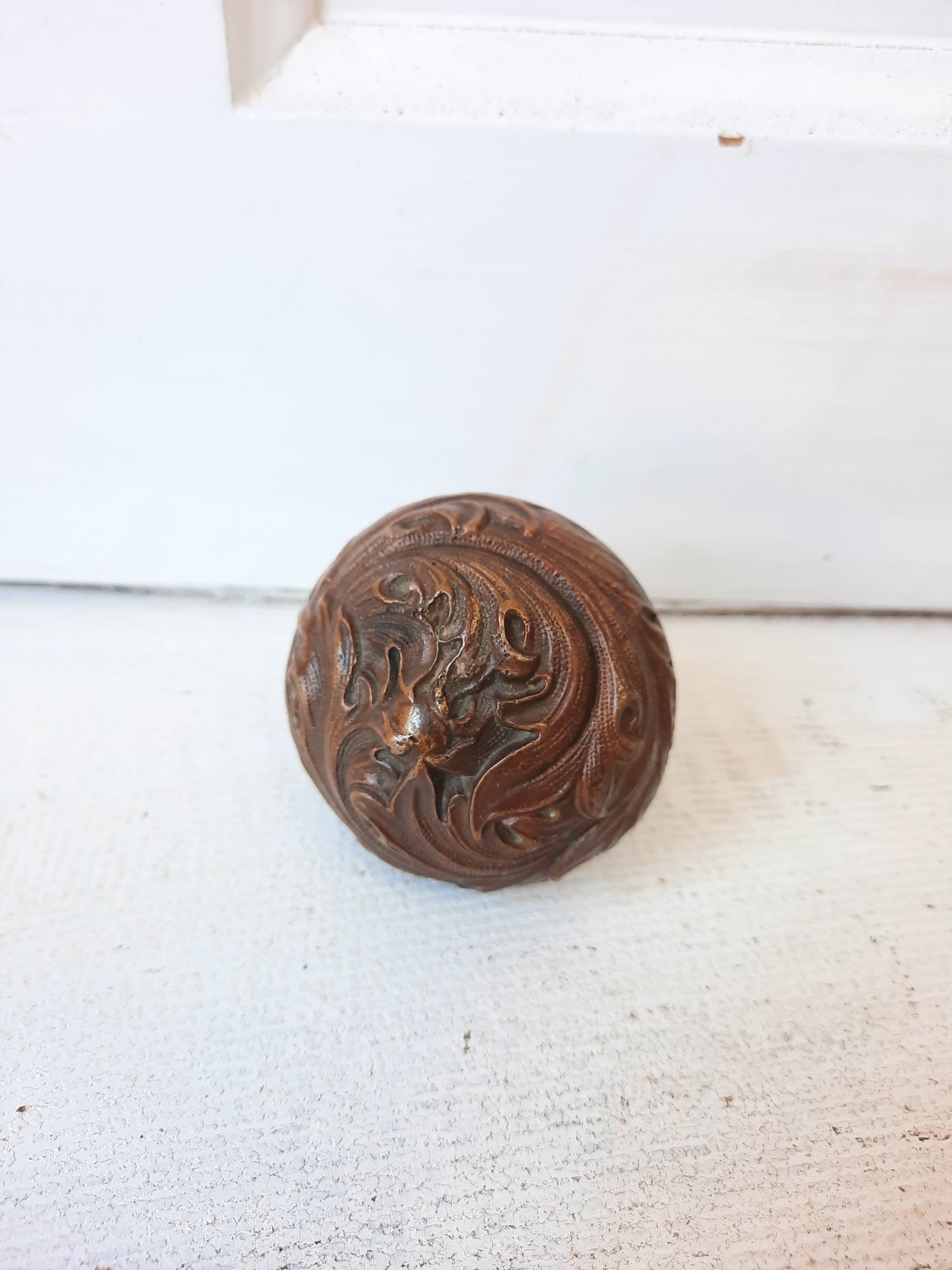 Florence or Dresden Knob by Corbin Hardware, Antique Bronze Doorknob, Acanthus Leaf Antique Door Knob