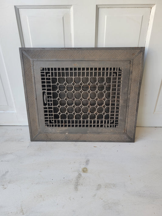 21 x 18 Antique Lattice Cold Air Return Vent, Large Floor Metal Register Grate #072906