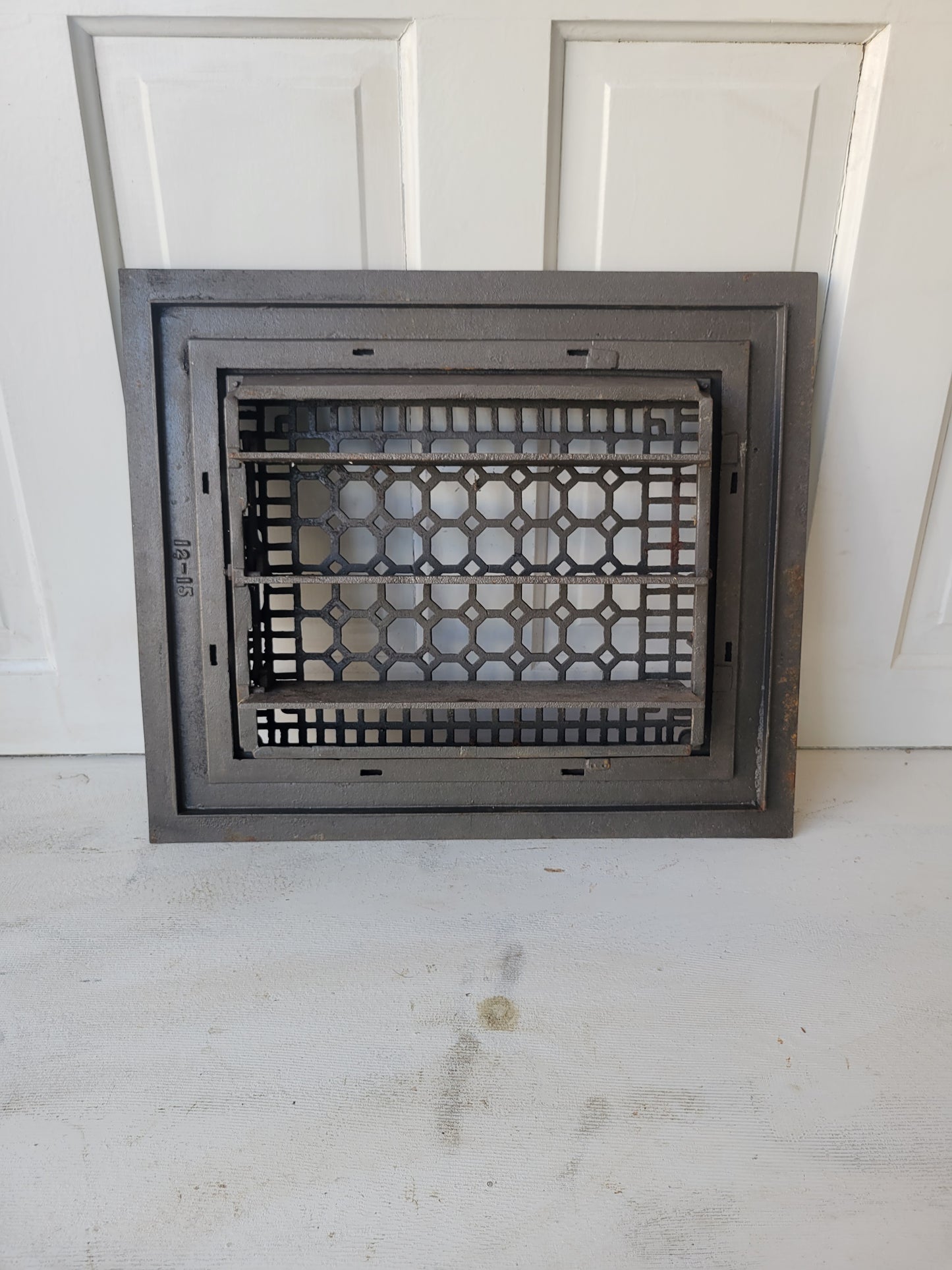 21 x 18 Antique Lattice Cold Air Return Vent, Large Floor Metal Register Grate #072906