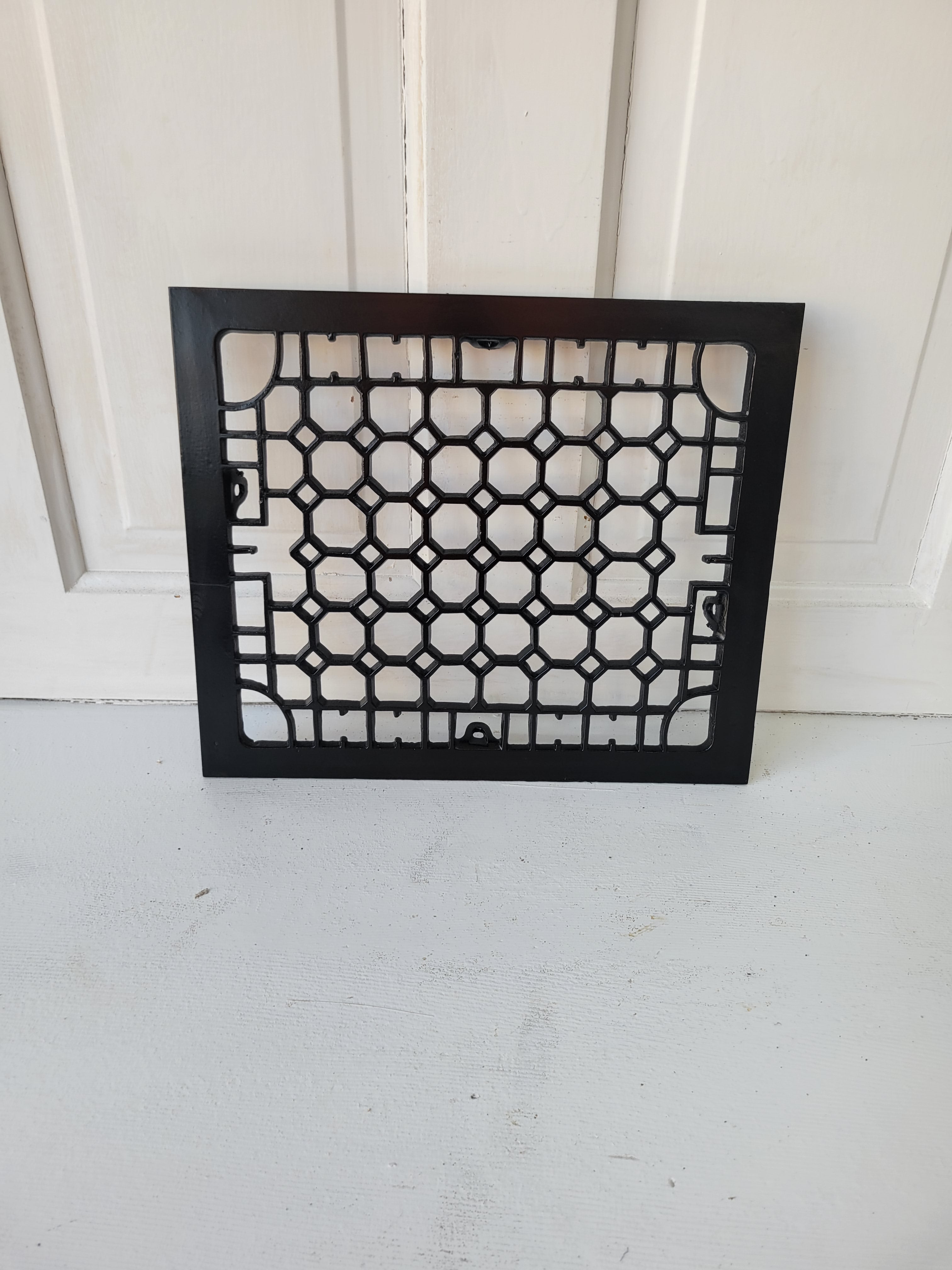 12 x 14 Antique Cast Iron Vent Cover Insert, Floor Register Cover #081