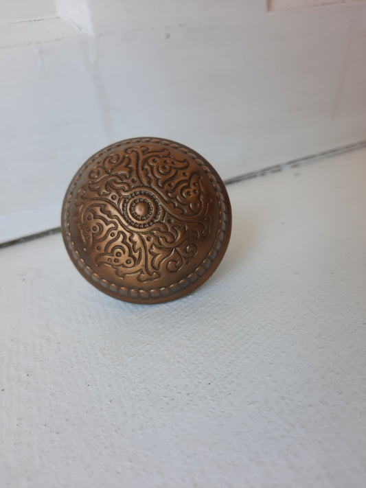 Villa Design Ornate Iron and Bronze Doorknob, Cast Iron Victorian Era Door knob, Antique Door Handle 083113