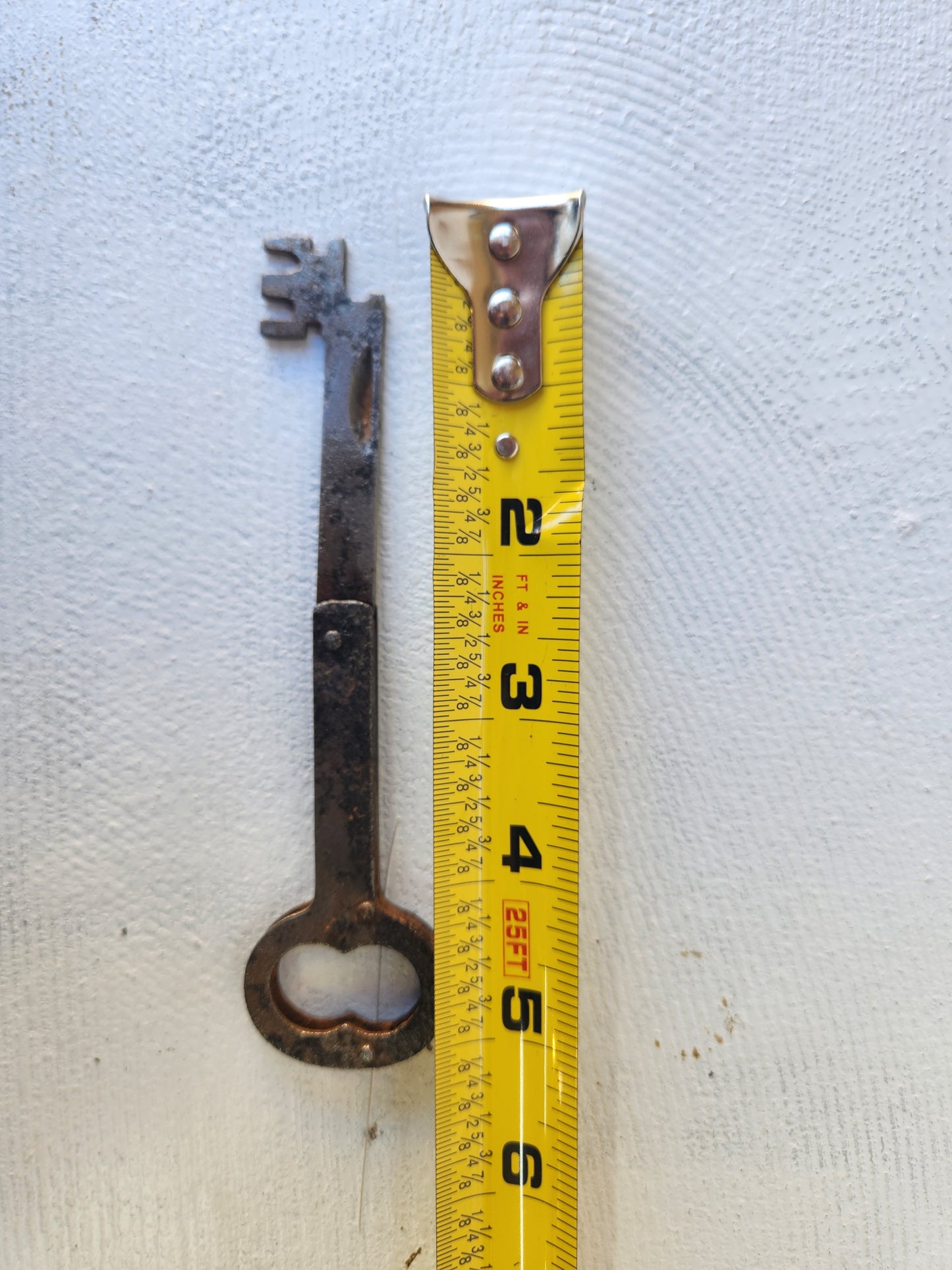 Large Antique Folding Door Key, Victorian Era Iron Folding Skeleton Key,Branford  090205