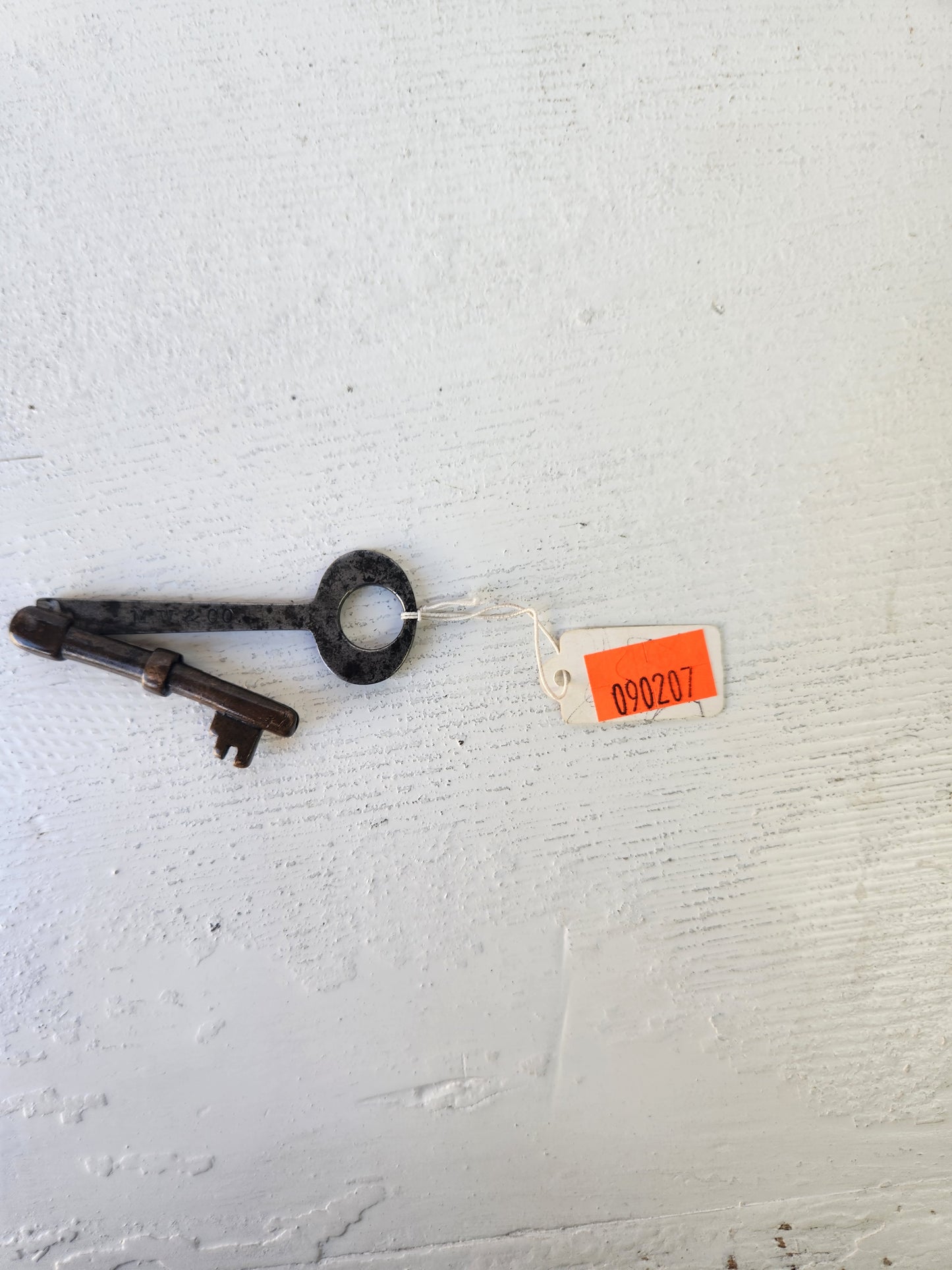 Large Antique Folding Door Key, Victorian Era Iron Folding Skeleton Key, Mallory Wheeler 090207
