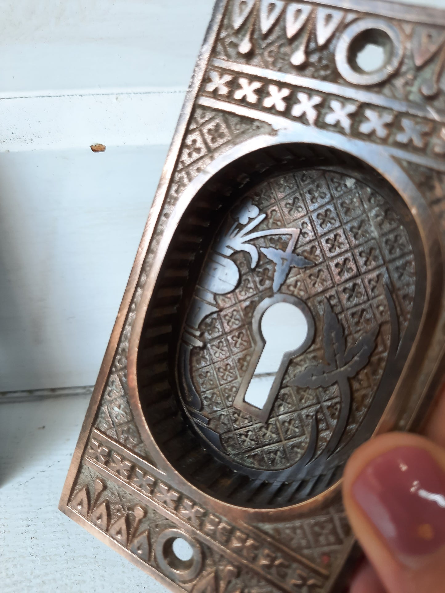 Antique Broken Leaf Pattern Pocket Door Pulls, Pocket Rolling Door Recessed Handles 091610