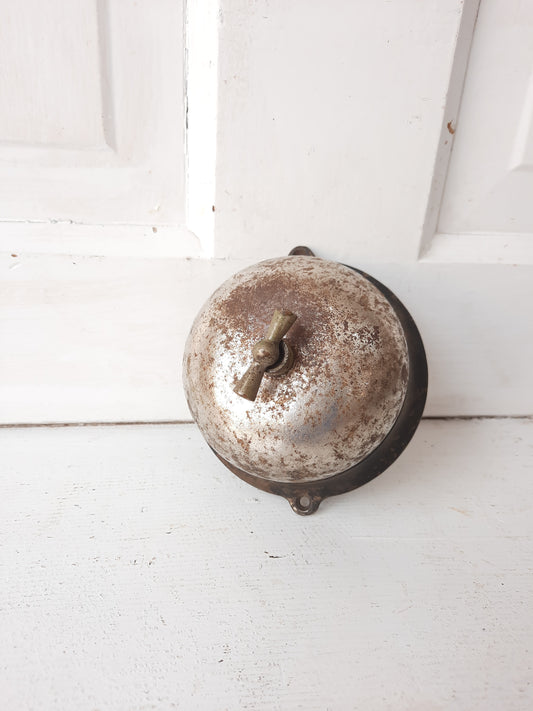 Antique Mechanical Pull Chain Doorbell, Victorian Era Pull Style Door Bell or Servants Bell 092609