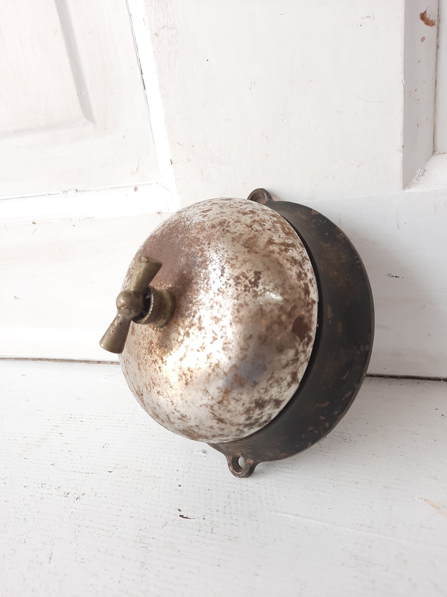Antique Mechanical Pull Chain Doorbell, Victorian Era Pull Style Door Bell or Servants Bell 092609
