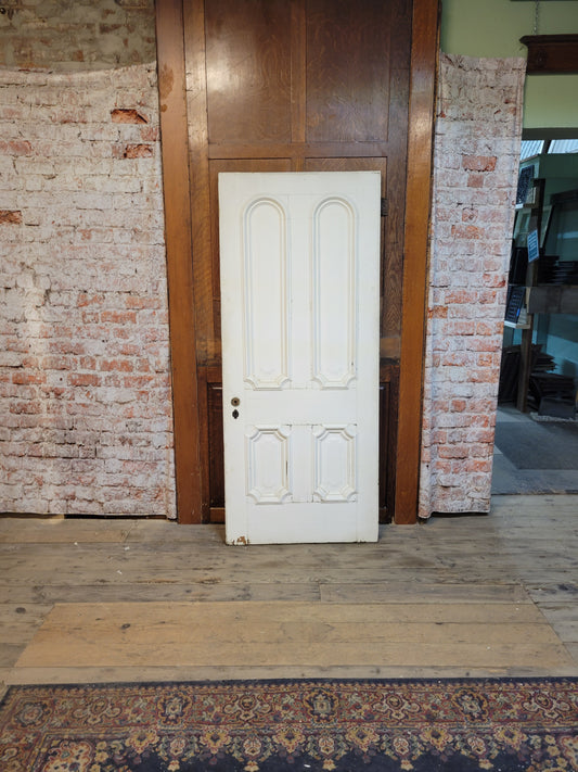 34" Victorian Farmhouse Exterior Door, Salvaged Antique Wood Entry Door 092702