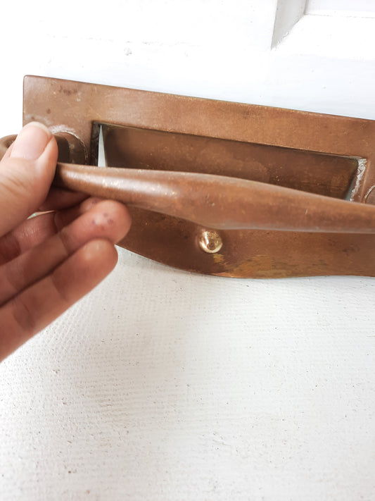 Vintage Bronze Letter Slot Set with Door Knocker, Vintage Mail Letter Slot 092808