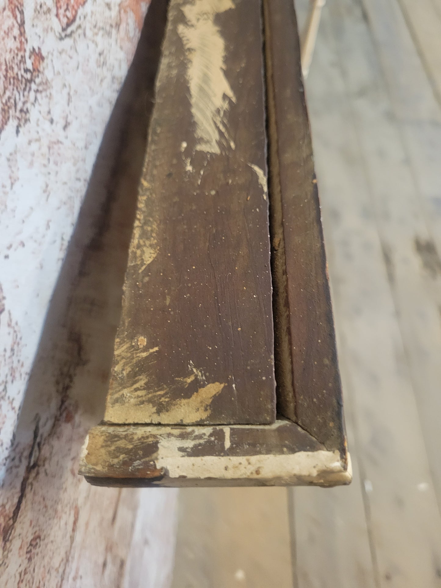 85" Beaded Edge Antique Door Header Trim, Antique Salvaged Door Pediment Molding 100307