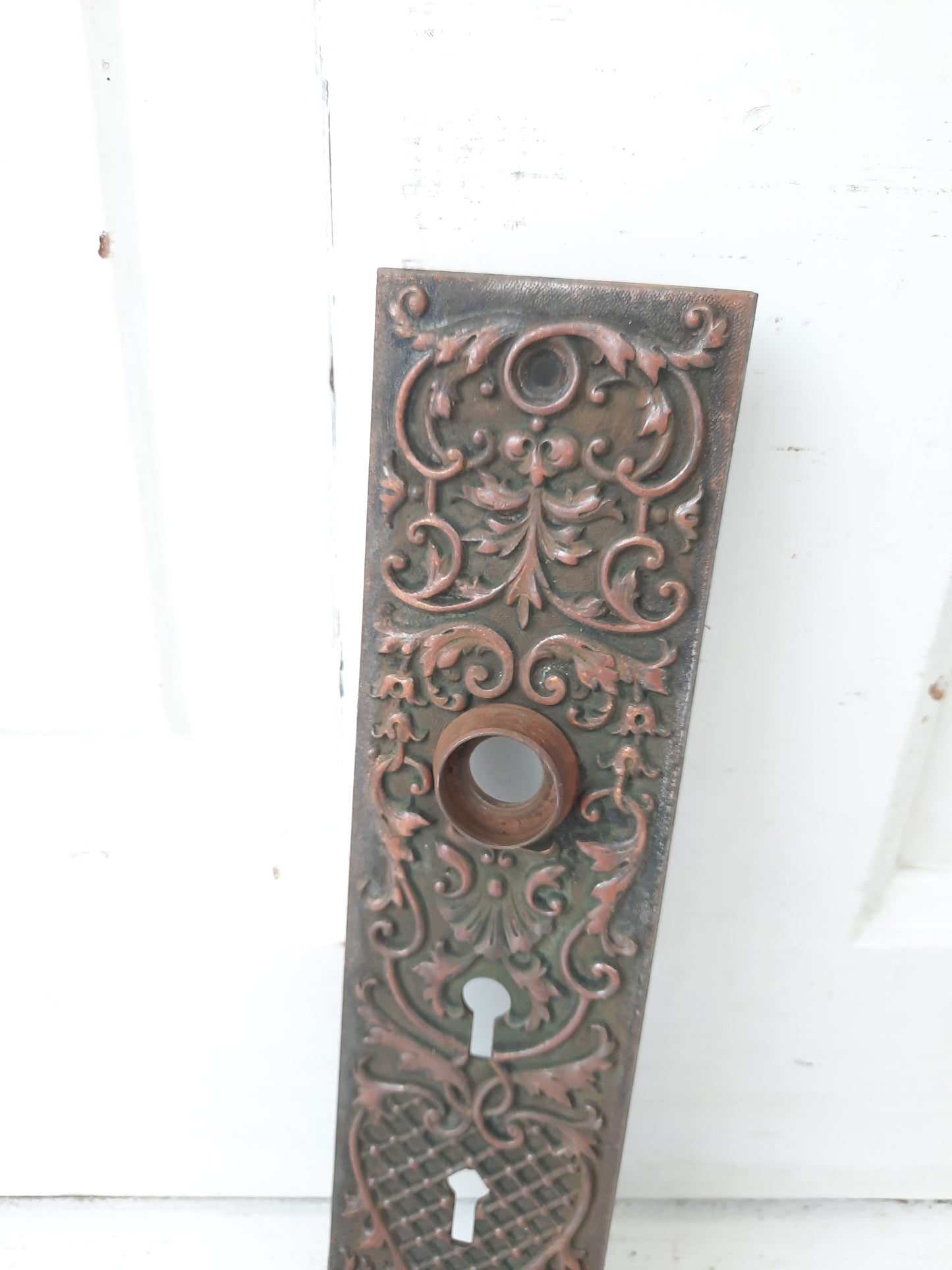 Complete Entry Door Plate Set, Front Door Backplates and Keyhole Cover, Double Keyhole, Front Door Escutcheon and Rosette 101101
