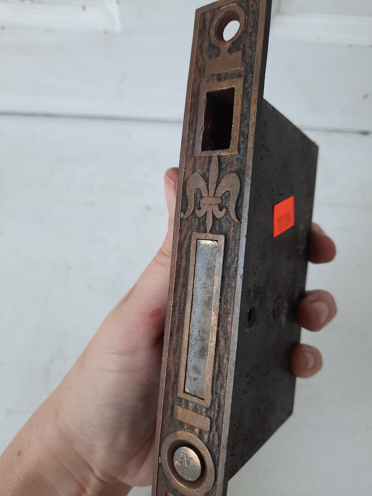 Ornate Single Antique Pocket Door Lock, Rolling Door Lock Set Working Condition 101104