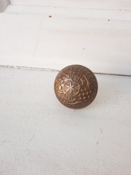 Wrought Bronze Eastlake Doorknob, Victorian Ornate Bronze Door Knob 101202