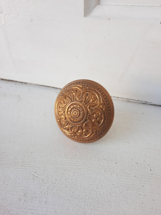 Fancy Cast Bronze Eastlake Doorknob, Victorian Ornate Bronze Door Knob 101207