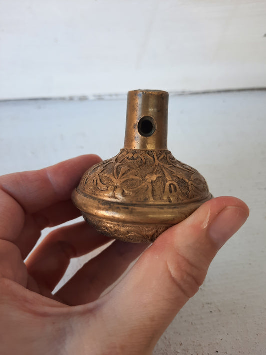 Single Antique Bronze Doorknob, Fancy Bronze Doorknob with Ornate Floral Design 101208