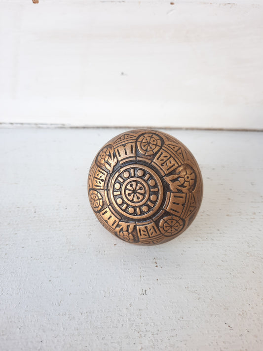 Eastlake Victorian Era Bronze Knob, Antique 1900s Doorknob, Flower Design, Architecture Salvage, Fancy Doorknob 101210