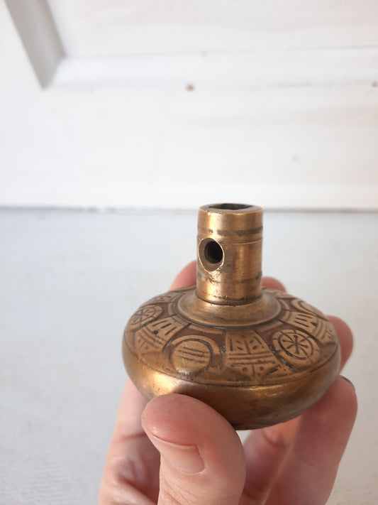 Eastlake Victorian Era Bronze Knob, Antique 1900s Doorknob, Flower Design, Architecture Salvage, Fancy Doorknob 101210