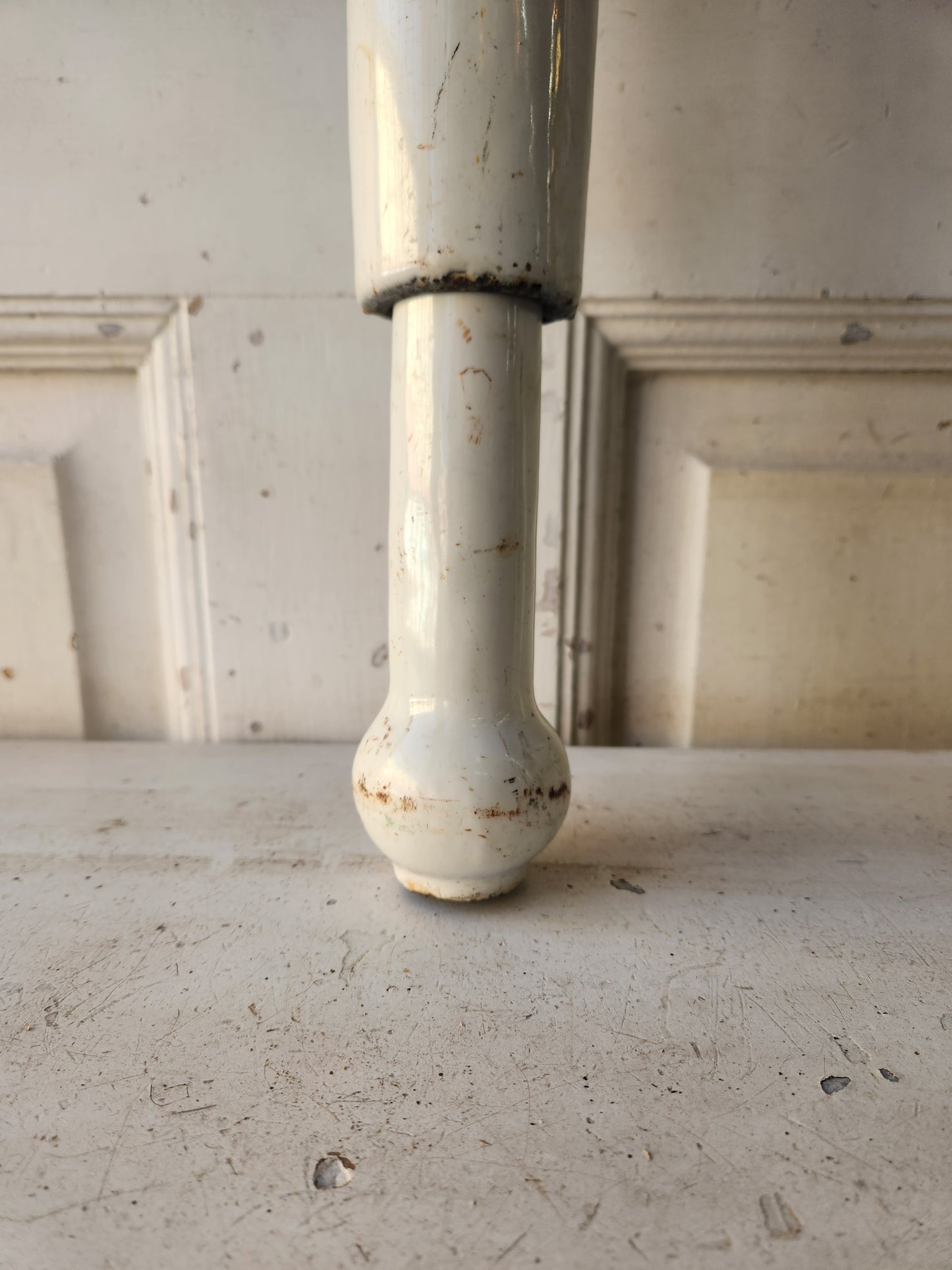 Antique Enamele Cast Iron Sink Leg, Victorian Pedestal Sink Leg 101702