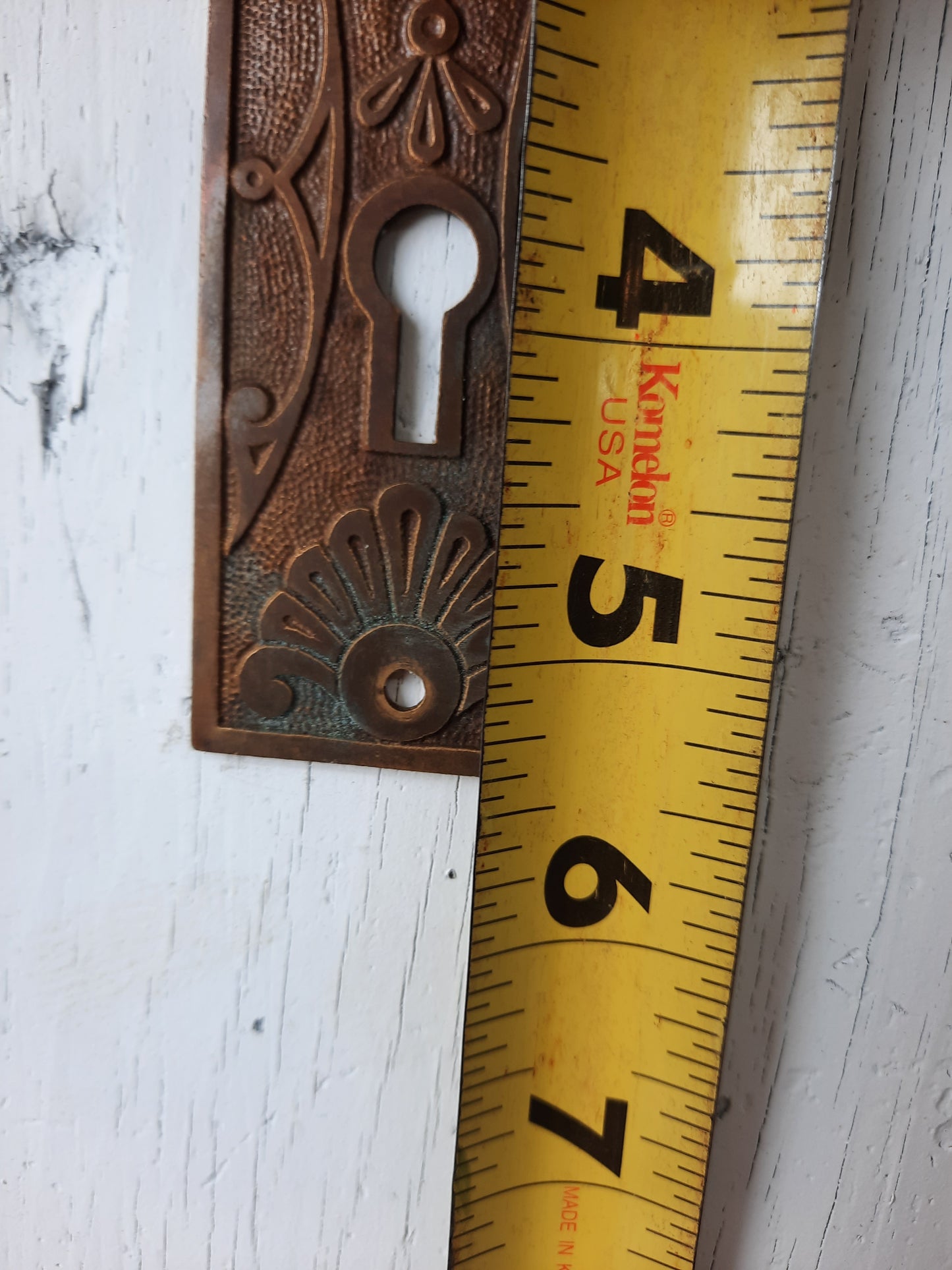Antique Doorknob and Plates Victorian Door Hardware Set, Ornate Brass Doorknob and Plate Set 101901