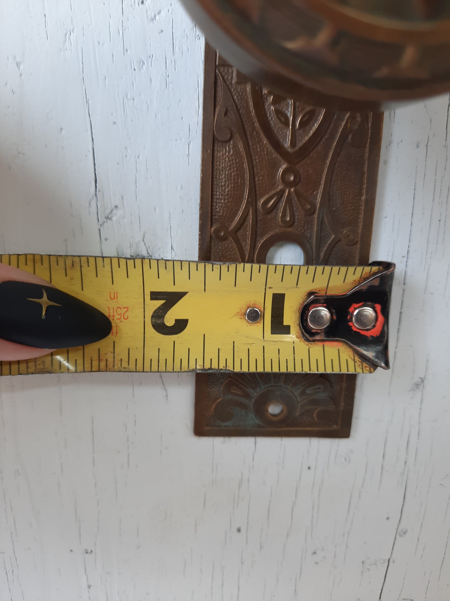 Antique Doorknob and Plates Victorian Door Hardware Set, Ornate Brass Doorknob and Plate Set 101901