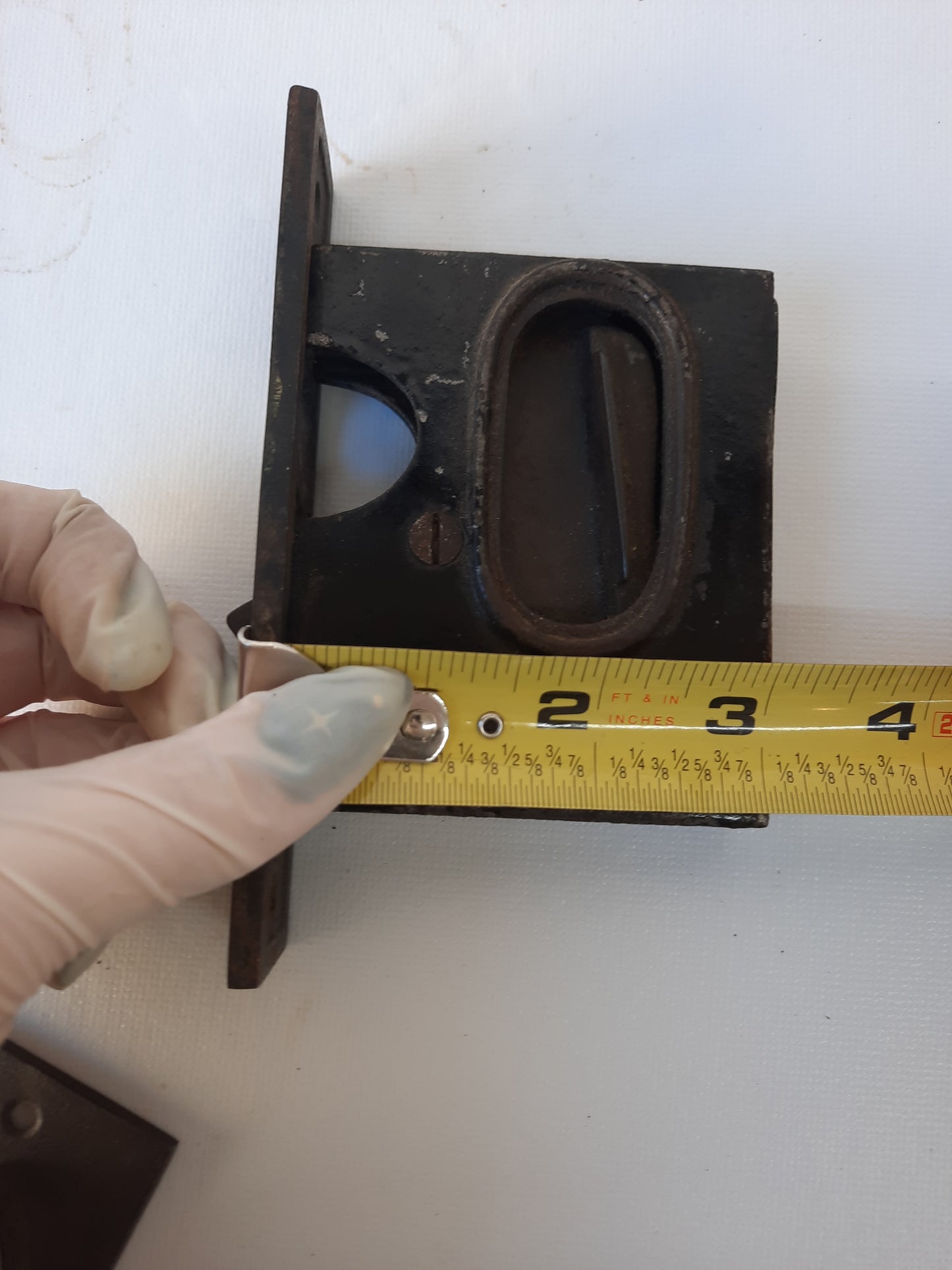 Single Antique Pocket Door Lock with Pulls, Rolling Door Lock Set Working Condition 102103